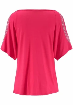 LASCANA Short Sleeve Tops-Cold Shoulder Print Top