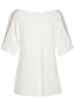 LASCANA Short Sleeve Tops-Cold Shoulder Print Top