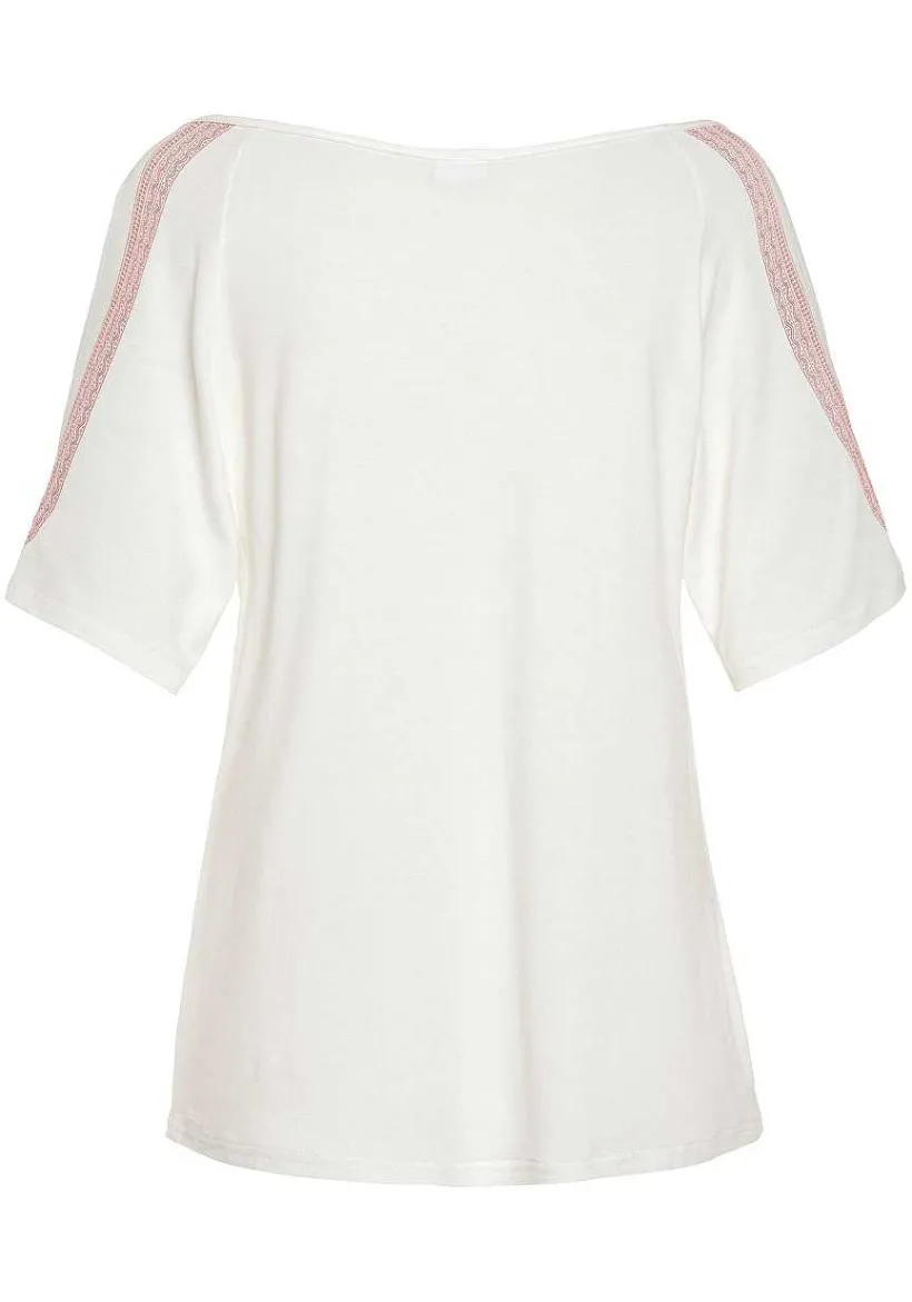 LASCANA Short Sleeve Tops-Cold Shoulder Print Top