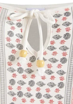 LASCANA Short Sleeve Tops-Cold Shoulder Print Top