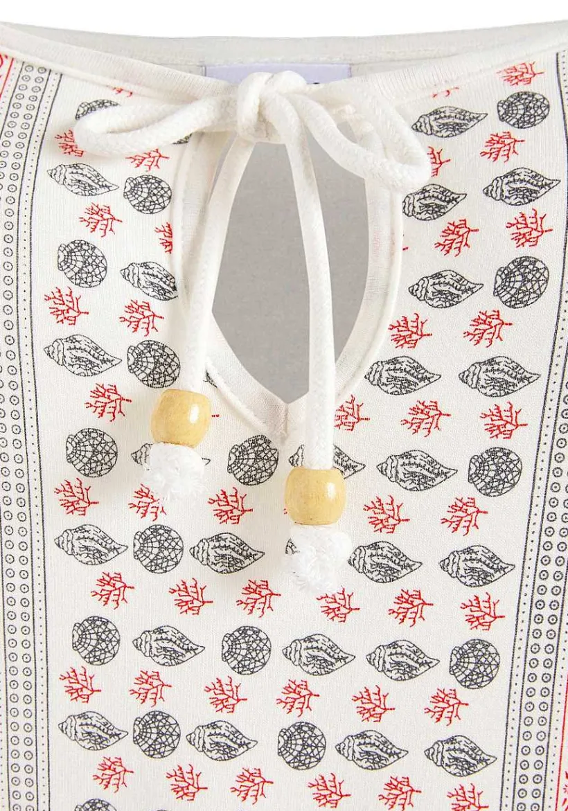 LASCANA Short Sleeve Tops-Cold Shoulder Print Top