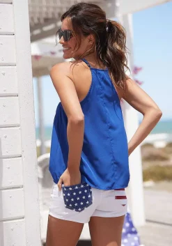 LASCANA Sleeveless Tops-Color Block V-Neck Top