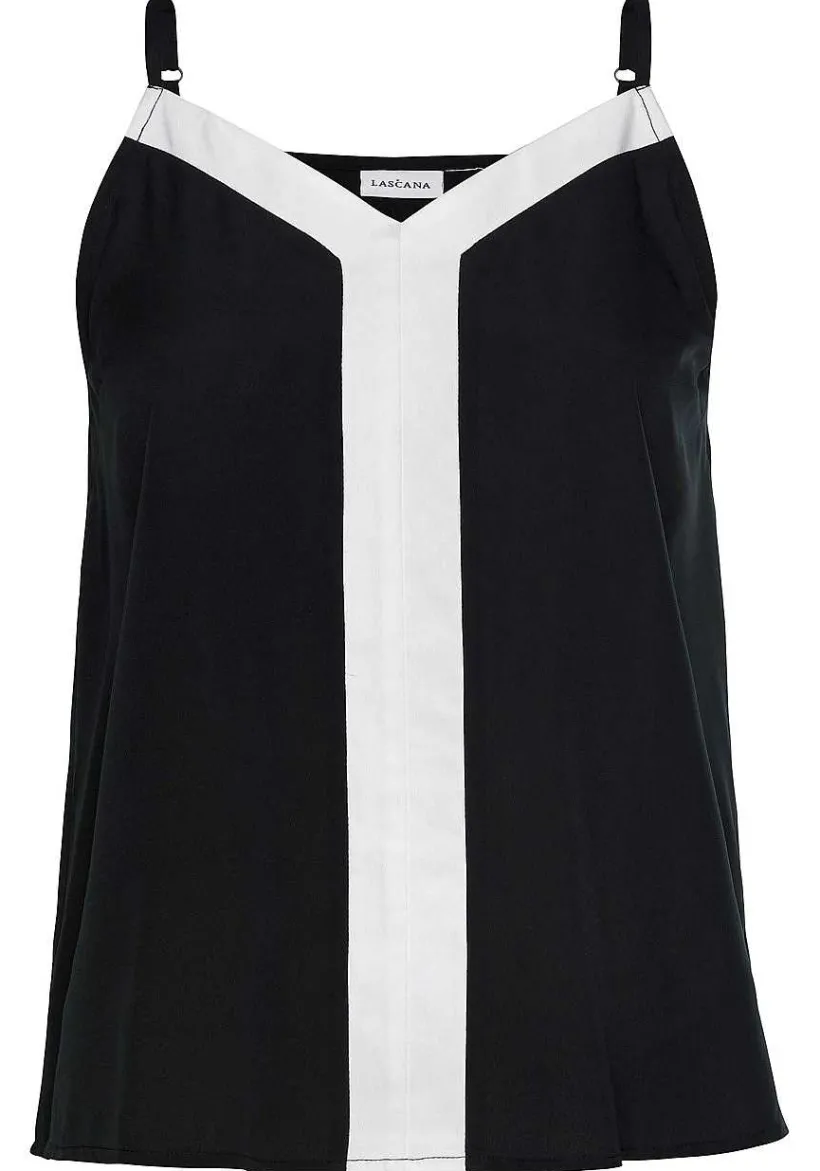 LASCANA Sleeveless Tops-Color Block V-Neck Top