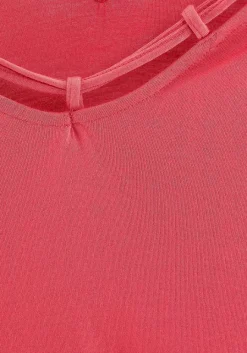 LASCANA Short Sleeve Tops-Cord Detail V-Neck Top