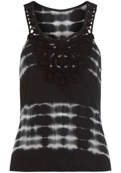 LASCANA Sleeveless Tops-Crochet Detail Tie Dye Top