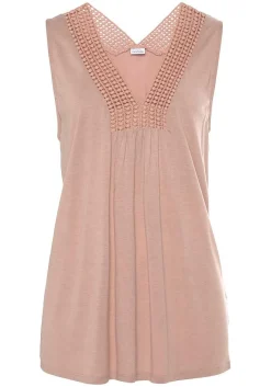 LASCANA Sleeveless Tops-Crochet Insert Tank Top