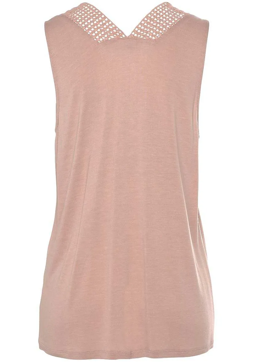 LASCANA Sleeveless Tops-Crochet Insert Tank Top