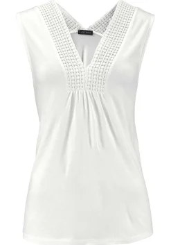 LASCANA Sleeveless Tops-Crochet Insert Tank Top