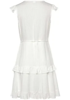 LASCANA Short Dresses-Crochet Ruffle Trim Dress