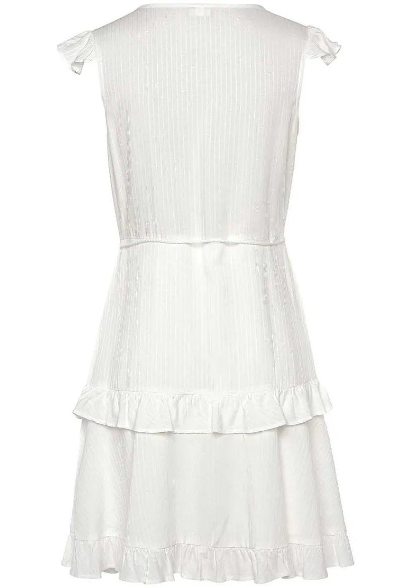 LASCANA Short Dresses-Crochet Ruffle Trim Dress