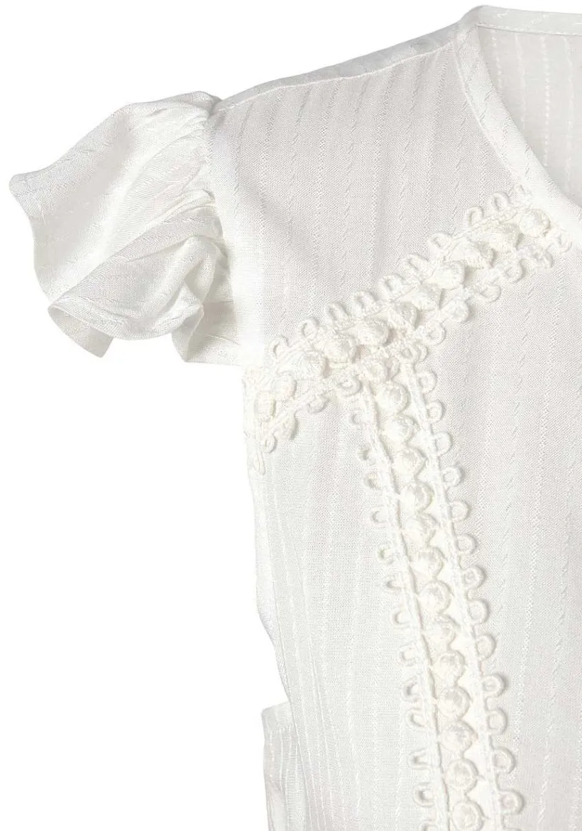 LASCANA Short Dresses-Crochet Ruffle Trim Dress