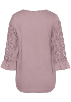 LASCANA Blouses-Crochet Sleeve Blouse