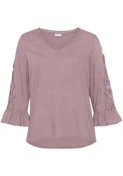 LASCANA Blouses-Crochet Sleeve Blouse