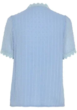 LASCANA Blouses-Crochet Trim V-Neck Blouse