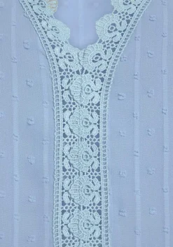 LASCANA Blouses-Crochet Trim V-Neck Blouse