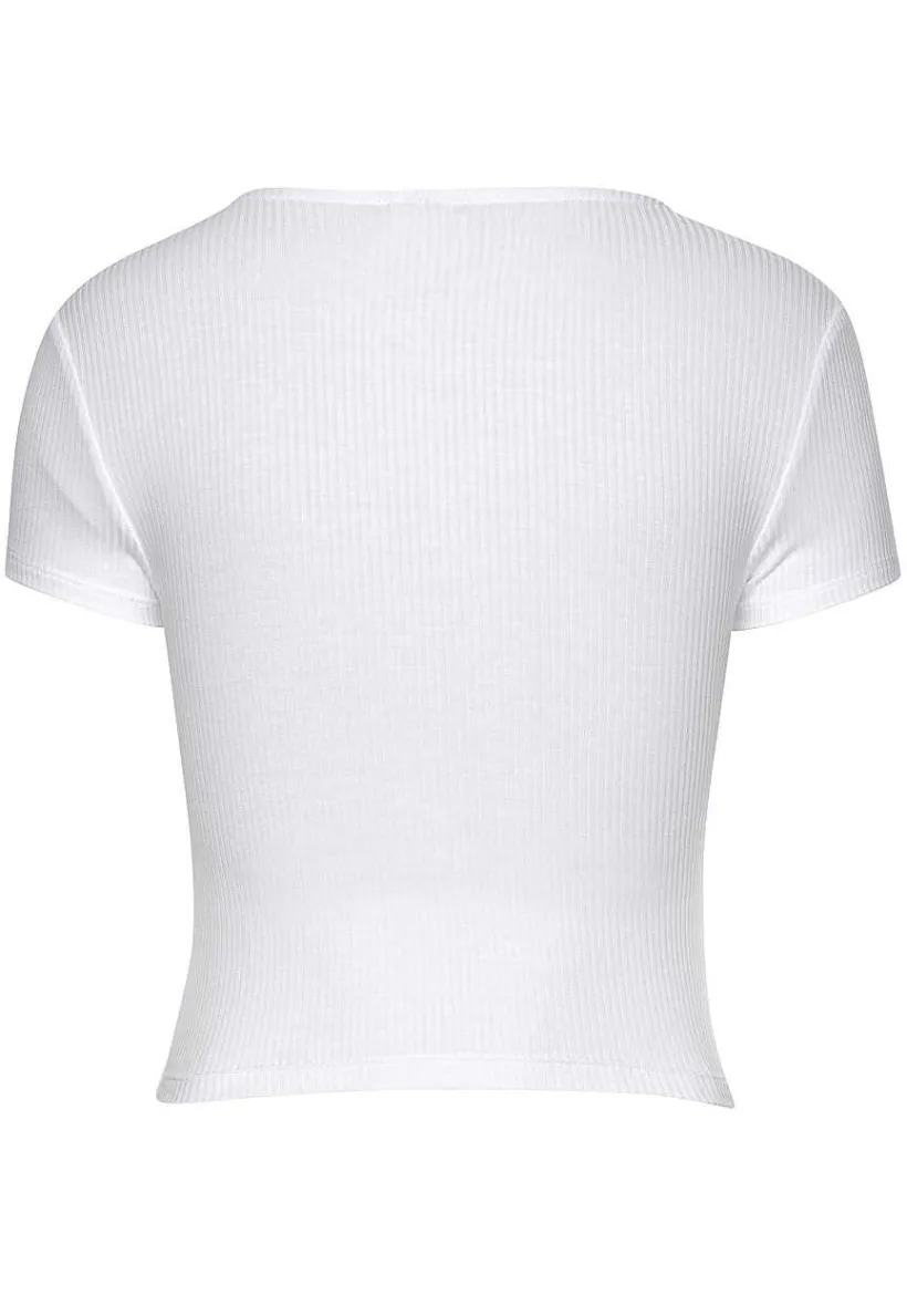 LASCANA Short Sleeve Tops-Cropped V-Neck Top