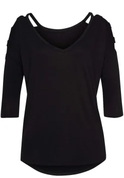 LASCANA Long Sleeve Tops-Cut Out 3/4 Sleeve Top