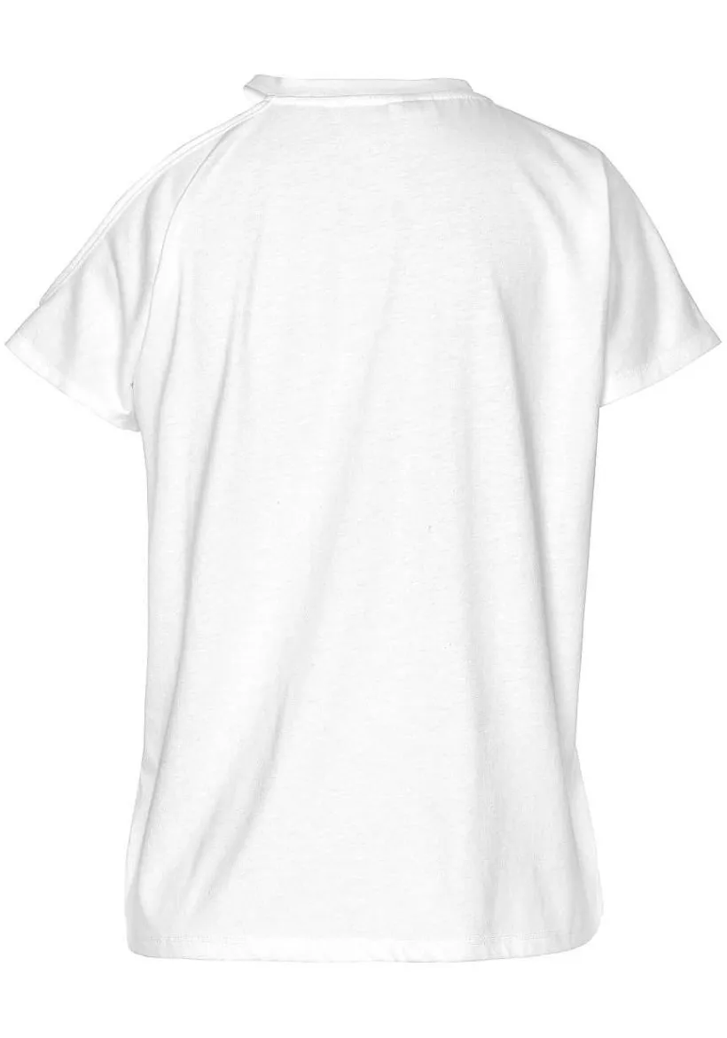 LASCANA Short Sleeve Tops-Cut Out Sleeve Top