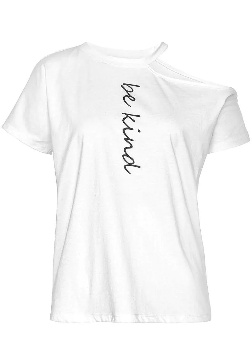 LASCANA Short Sleeve Tops-Cut Out Sleeve Top