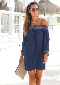 LASCANA Sundresses-Embroidered Cold Shoulder Dress
