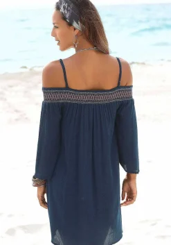 LASCANA Sundresses-Embroidered Cold Shoulder Dress