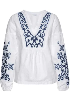 LASCANA Blouses-Embroidered Long Sleeve Blouse