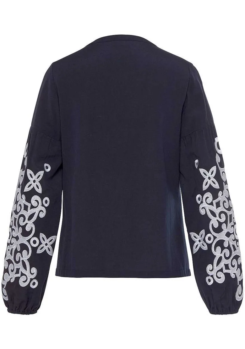 LASCANA Blouses-Embroidered Long Sleeve Blouse