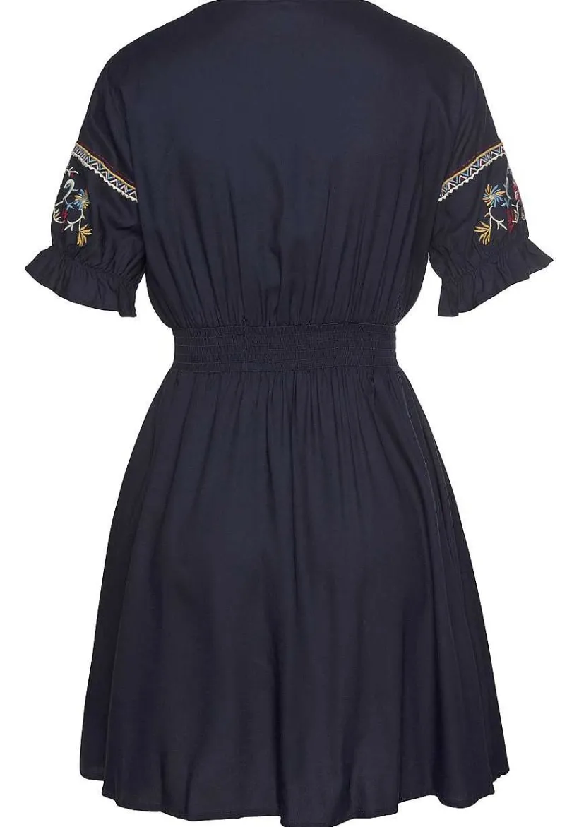 LASCANA Sundresses-Embroidered Short Sleeve Dress