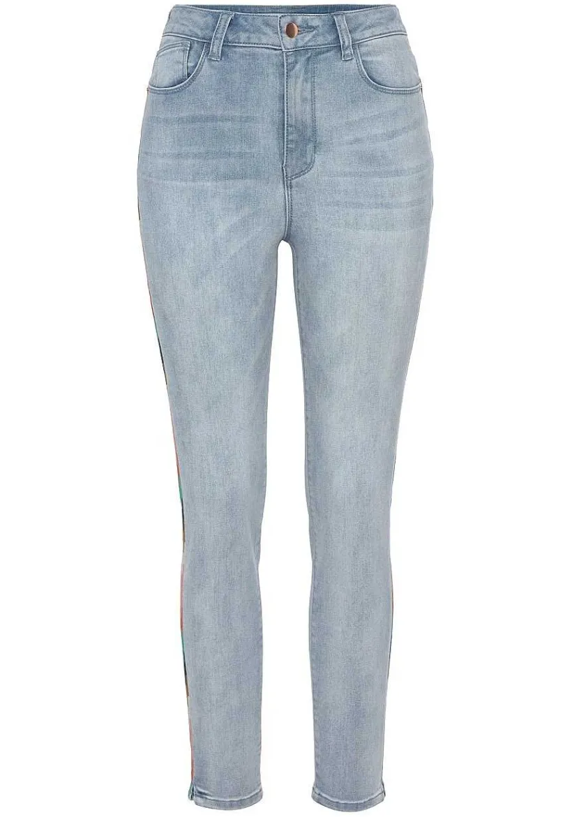 LASCANA Pants-Embroidered Side Trim Jeans