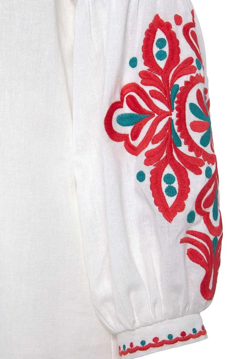 LASCANA Blouses-Embroidered Sleeve Blouse