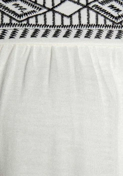 LASCANA Sleeveless Tops-Embroidered Tie Strap Top