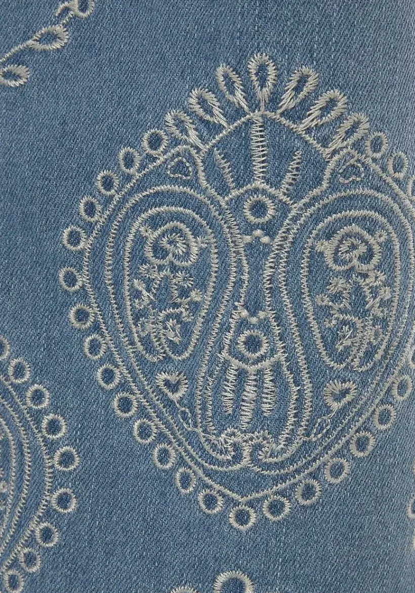 LASCANA Pants-Embroidered Wide Leg Jeans