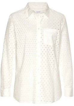 LASCANA Blouses-Eyelet Button Down Blouse