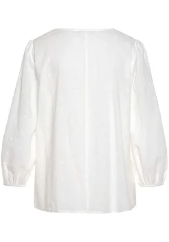LASCANA Blouses-Eyelet Detail V-Neck Blouse