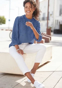 LASCANA Blouses-Eyelet Lace Blouse