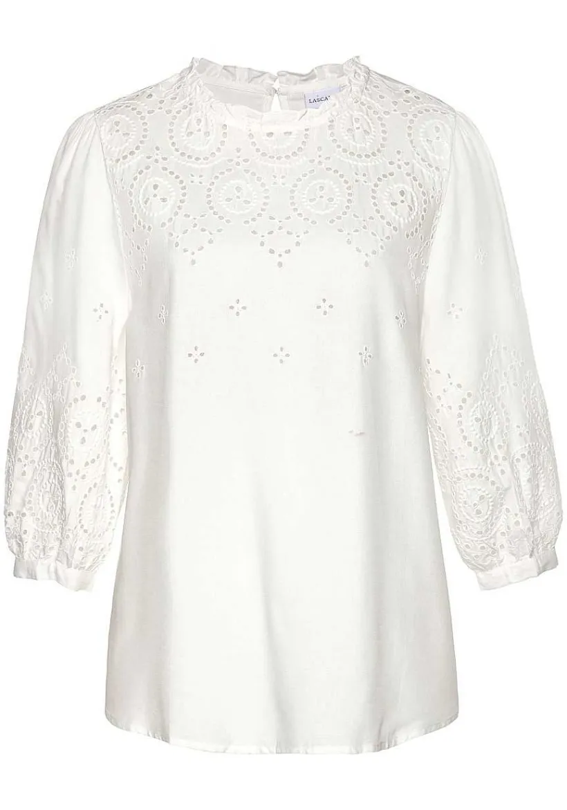 LASCANA Blouses-Eyelet Lace Blouse