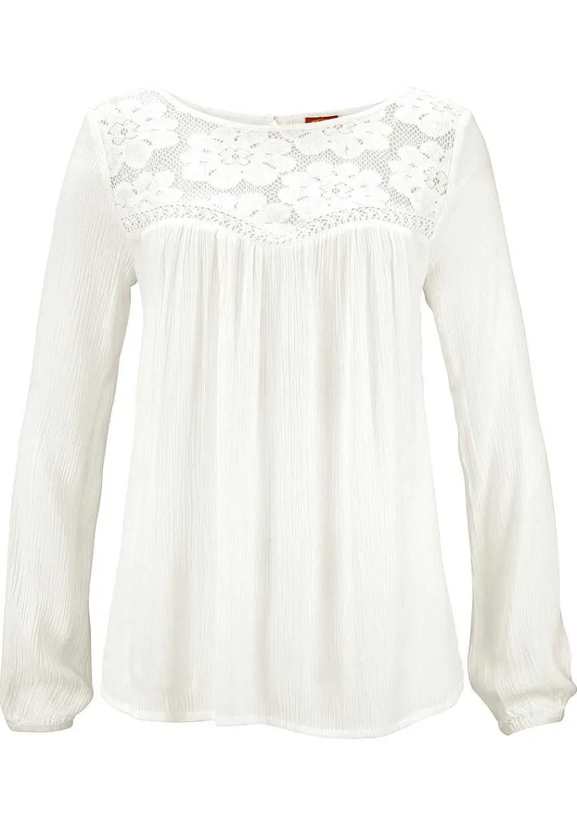 LASCANA Blouses-Floral Lace Insert Blouse