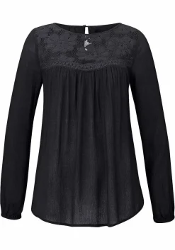 LASCANA Blouses-Floral Lace Insert Blouse