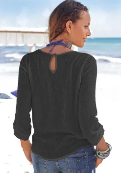 LASCANA Blouses-Floral Lace Insert Blouse