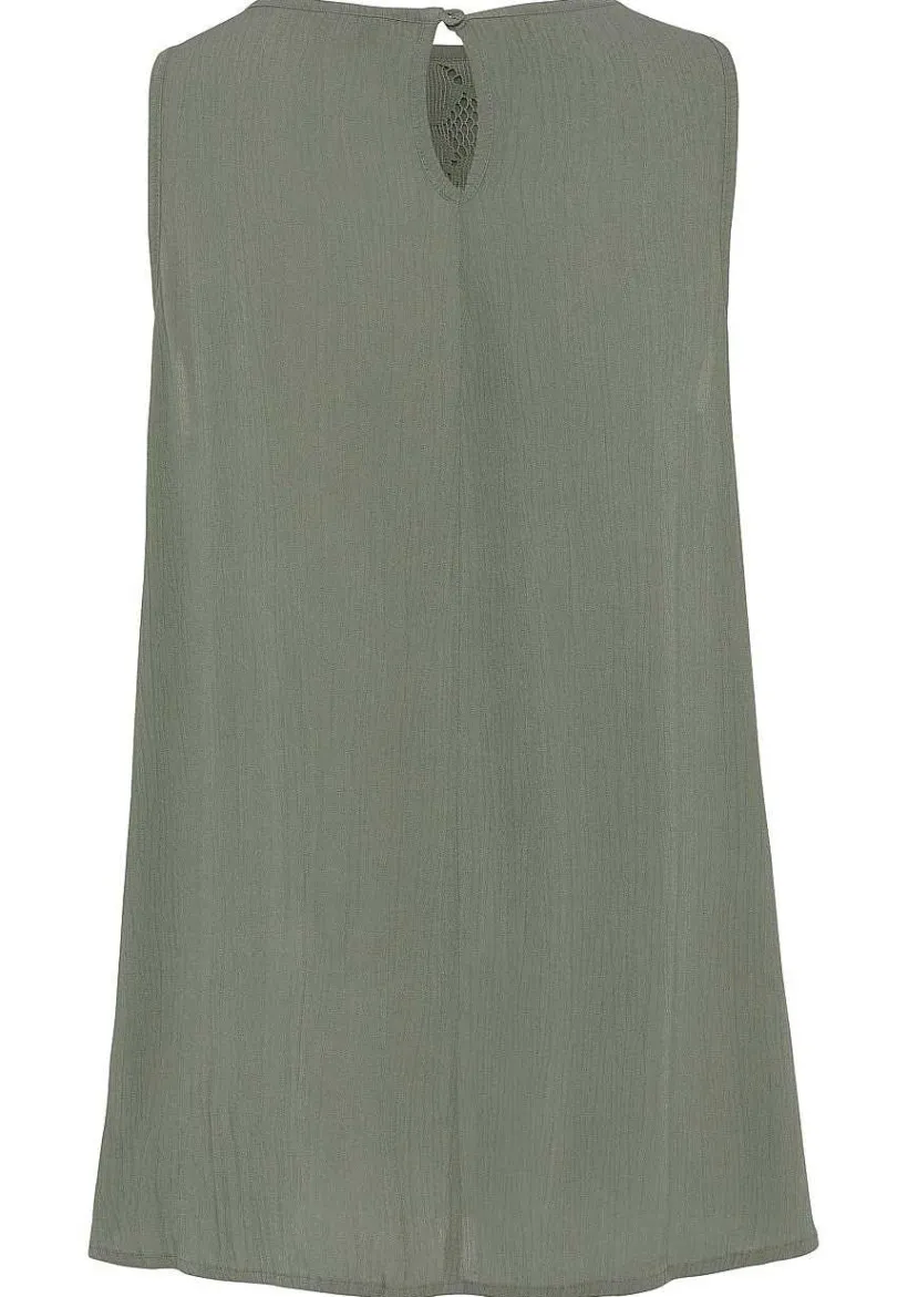 LASCANA Sleeveless Tops-Floral Lace Insert Top