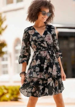 LASCANA Fall Dresses-Floral Long Sleeve Wrap Dress
