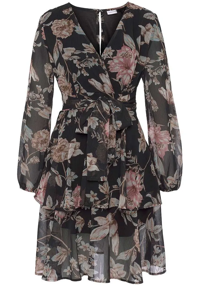 LASCANA Fall Dresses-Floral Long Sleeve Wrap Dress