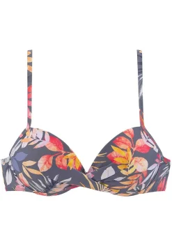 LASCANA Push Up-Floral Pattern Push Up Bikini Top