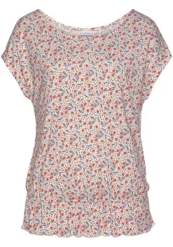LASCANA Short Sleeve Tops-Floral Pattern Short Sleeve Top
