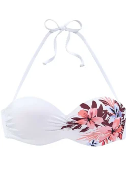 LASCANA Bandeau-Floral Print Bandeau Bikini Top