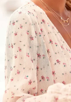 LASCANA Short Dresses-Floral Print V-Neck Dress