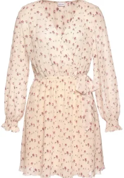 LASCANA Short Dresses-Floral Print V-Neck Dress