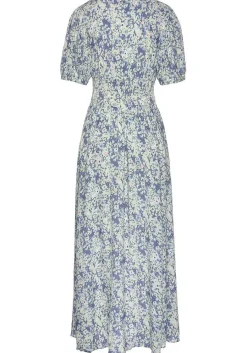 LASCANA Maxi Dresses-Floral Puff Sleeve Maxi Dress