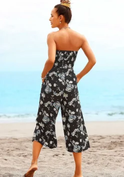 LASCANA Jumpsuits-Floral Strapless Culotte Jumpsuit
