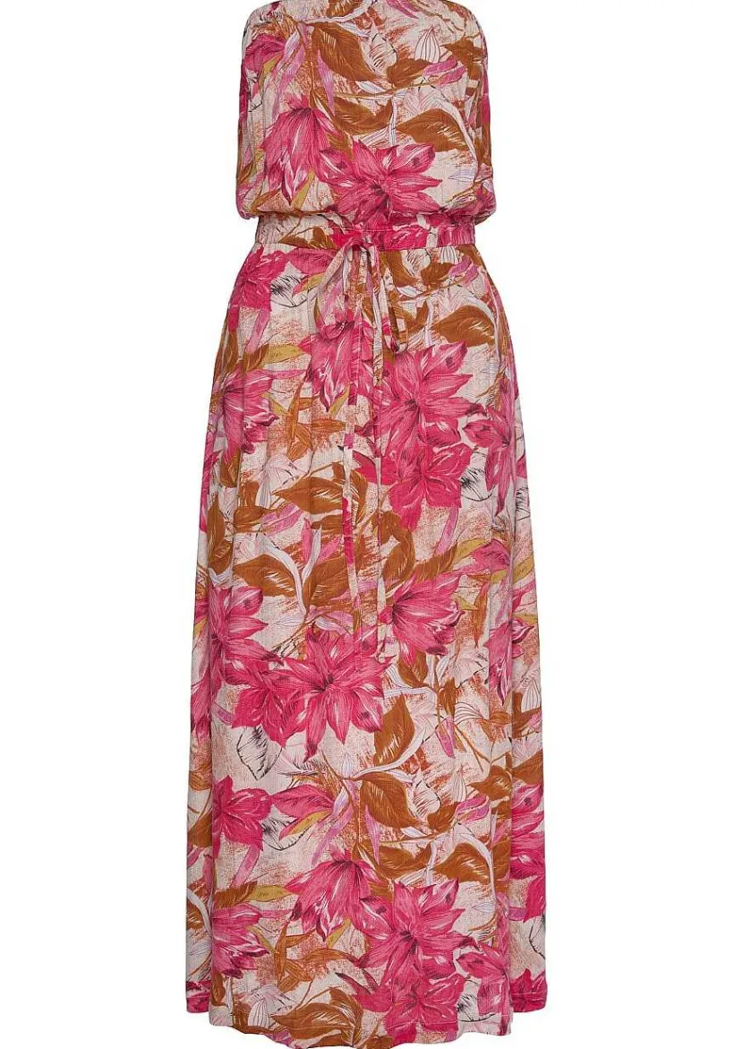 LASCANA Maxi Dresses-Floral Strapless Maxi Dress